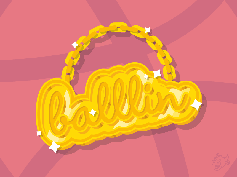 🏀 BALLLIN 🏀 basketball bling chain dribbble gold illustration necklace vector