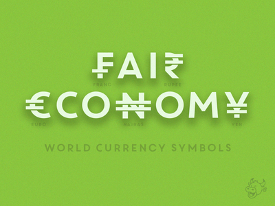 Faireconomy Wordmark currency equal symbol euro franc logo money nairas rupee type wordmark yen