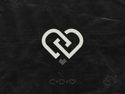 CD Heart Monogram brand branding chain concept design heart illustration link logo mark monogram monogram letter mark vector