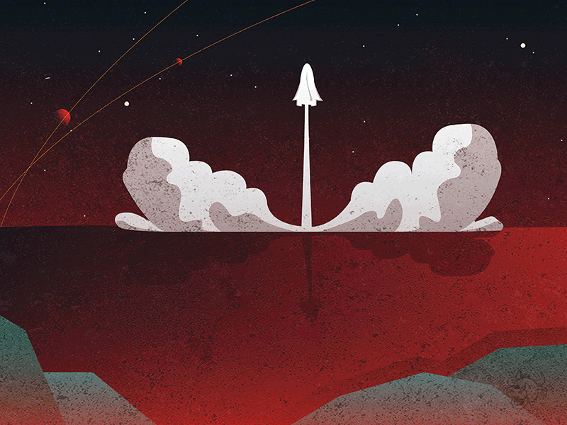 Solaro 👨🏽‍🚀🚀🔥 astronaut blastoff illustation meteor orbit planets rocket space space illustration vector