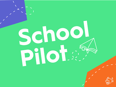 SchoolPilot Final book bookmark brand branding icon illustration logo mark pages paper paper airplane school textbook vector