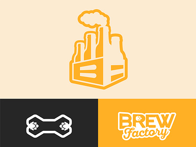 🍺 Brew Factory Logo 🍺 alchohol beer brand branding brewery brewery logo brewing drink factory hops logo mark pub wrench