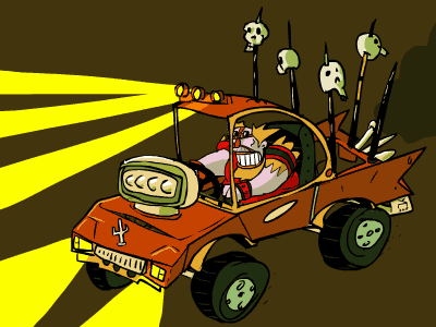 Homicidal Ex-Comedian Wastelander animation car cohzach driver gear wasteland wastelander