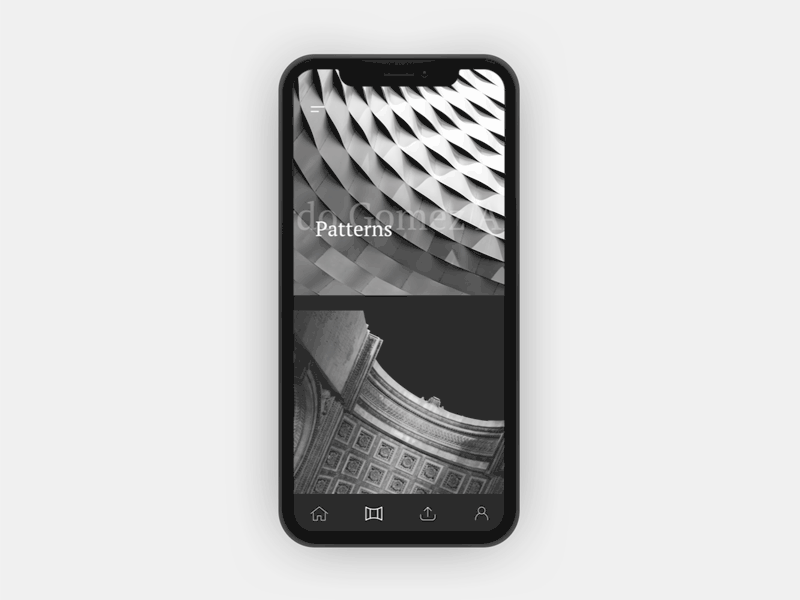 360 Photography App concept 360 animate animation app elegant greyscale interaction design iphonex motion photography ui ux