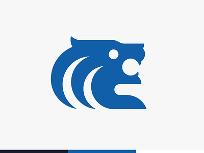 surfing lion logo app beast blue flat king lion logo moon sun surf surfing tiger