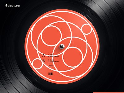 Selectune logo circles cycle flat label logo mark record rotation s select tune vinyl