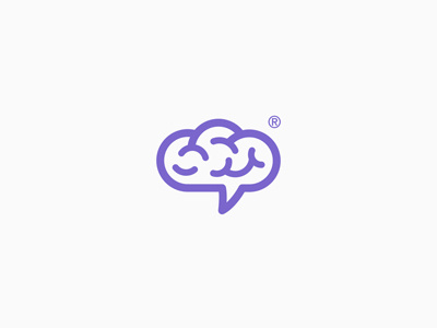 brain & cloud logo app brain cloud design flat logo minimalism speech bubble
