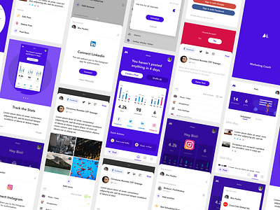 Social Marketing App app design flat mobile modern network social socialmedia ui ux