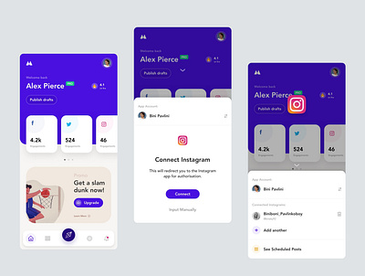 Social Marketing App - Update app clean design illustration mobile modern network social media socialmedia ui ux