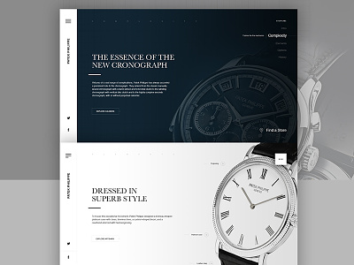 Patek Philippe Elegant & Clean Concept concept design elegant flat modern typography ui ux visualization watch web website