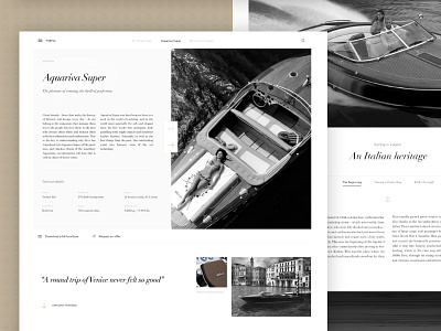 Riva Yacht design concept clean concept design elegant landing modern typography ui ux visualization web website