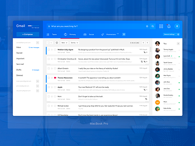 Gmail web Redesign concept dashboard flat gradient mail panel redesign ui ux webapp website