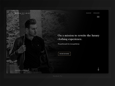 Bonaefidei London - Landing page black clean dark design fashion gradient landing modern typography ui ux web