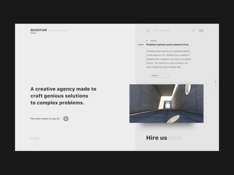 Quantum Web Landing Animation animation design flat gif landing modern transition typography ui ux web website