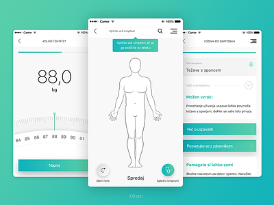 MD - Medical Diagnosis App app body gradient medical minimalistic mobile semi flat storytelling ui ux