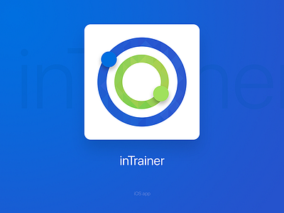 inTrainer Logo app blue brand branding clean fitness green logo minimalistic