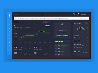 Cryptocurrency Exchange Dashboard analytics cryptocurrency dark dashboard data platform ui ux visualization web