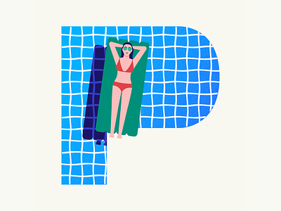 36 days of type | Letter P 36days-adobe 36days-p 36daysoftype 36daysoftype06 design graphic graphic design illustration illustrator pool summer summer vibes swimming pool typography vector wacom intuos