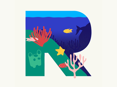 36 days of type | Letter R 36days adobe 36days r 36daysoftype 36daysoftype06 coral coral reef design graphic graphic design illustration illustrator reef typography vector wacom intuos