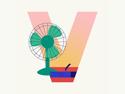 36 days of type | Letter V 36 days of type 36days adobe 36days v 36daysoftype 36daysoftype06 design fan graphic graphic design illustration illustrator summer summer vibes typography vector ventilator wacom intuos