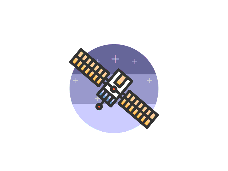 Satellite gif icon illustration satellite space test