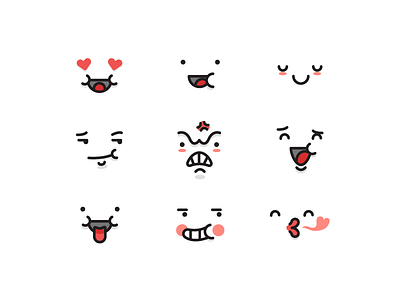 Facials emojis expressions faces feels stickers