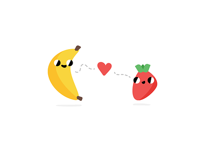 Champions of Flavor banana food fruit illustration love strawberry yum