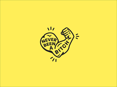 Never Been arm bitch enamel illustration pin strength strong yellow