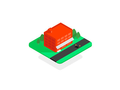 Office Doodle building flat illustration isometric office