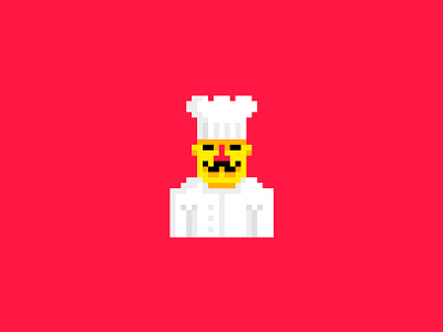 Chef 8 bit chef cook food kitchen pixel recipe