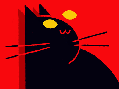 Cat cat flat procreate red spooky