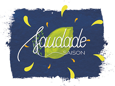 Saudade Saison adobe illustrator beer label graphic design graphisme illustration lettering