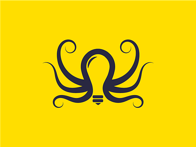 Kraken Idea bulb kraken logo modern negativespace unique