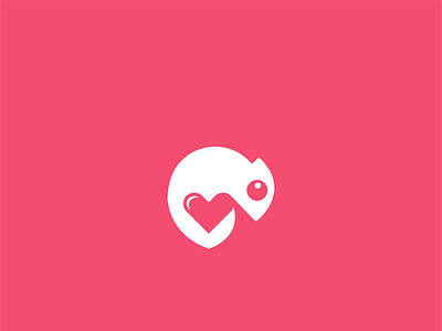 Sharefest chameleon dating heart logo logodesigns love modern negative space pink playful unique