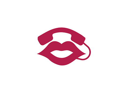 Lips And Telephone dating heart lips logo love modern phone app playful red telephone unique