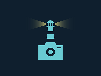 Camera And Lighthouse camera camerahouse lighthouse logo modern ocean photography unique