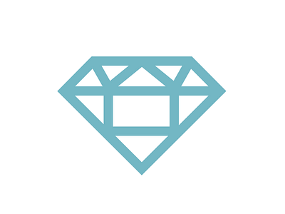 Diamond Real Estate blue diamond home house lineart logo modern monoline real estate unique