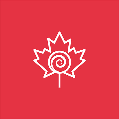 Maple Candy candy script logo lolipop maple maple leaf modern red unique