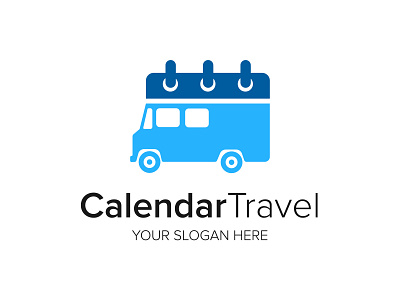 Calendar Travel Logo bus calendar design holiday journey logo modern modern logo schedule time transport travel trip vacation