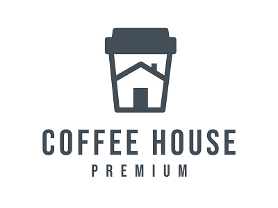 Coffee House Logo coffee coffee beans coffee cup coffeeshop grey home house logo modern unique