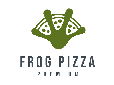 Frog Pizza Logo fast food food frog green logo modern natural negativespace pizza unique