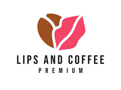 Lips And Coffee Logo beautiful beauty coffee coffee bean coffee shop food lips logo modern unique
