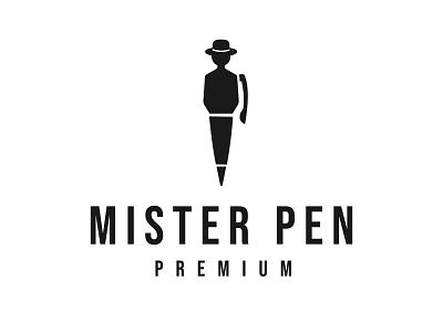 Mister Pen Logo boss business grey logo man mister modern pen unique vector