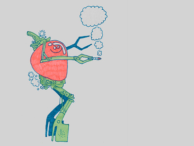 Annihilator doodle drawings illustration jeremy pettis platform robot strawberry tech weed