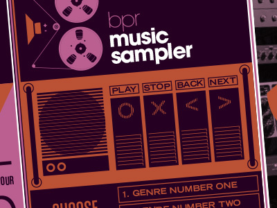 BPR music sampler 2008 buttons ed icons jeremy mp3 music pettis purple type typography ui
