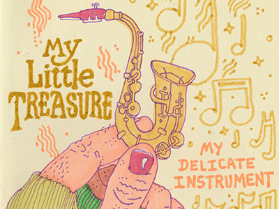 my little treasure doodle doodleday drawing finger hand jeremy pettis sax sketchbook treasure