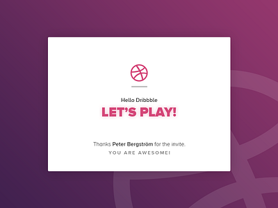 Hello Dribbble dribbble hello