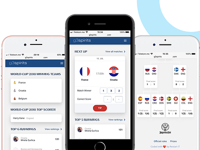 World Cup Football Tips web app app bet bookmakers competition fifa fifa world cup 2018 football jagermeister mobile rankings scores tip ui web design web