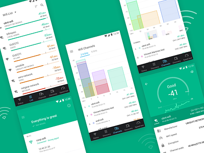Wifiman app android app color flat material signal theme ui ux wifi