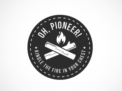 Oh, Pioneer! campfire flame identity pioneer